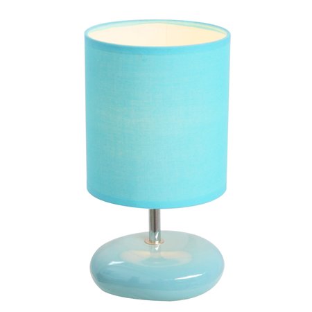 SIMPLE DESIGNS Stonies Small Stone Look Table Bedside Lamp, Blue LT2005-BLU